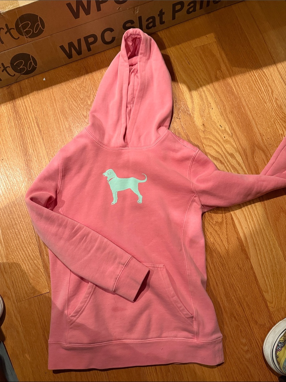 The Black Dog Coral Pink/orange unisex Hoodie with Mint Dog Logo YM